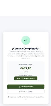 Venta de entradas, tickets, con turnos opcionales